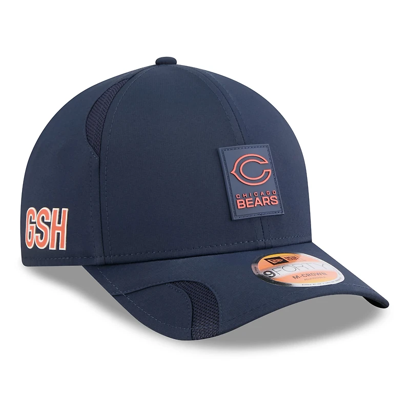 Casquette ajustable 9FORTY Sideline 2025 bleu marine New Era pour homme des Chicago Bears