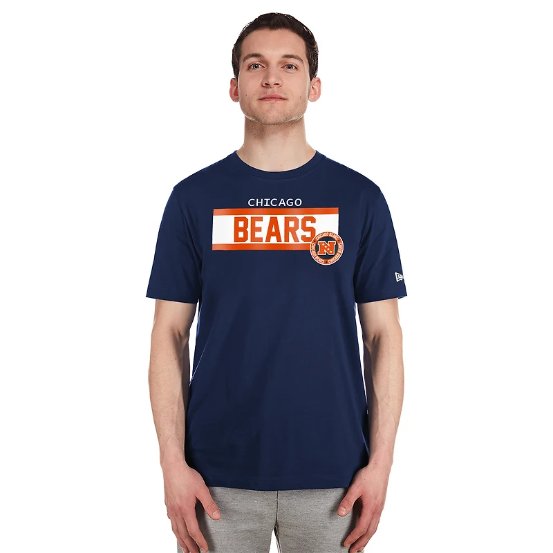 Men's New Era  Navy Chicago Bears 3rd Down High Density Print T-Shirt