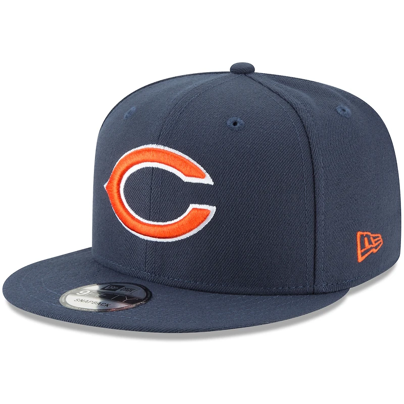 Casquette Snapback réglable 9FIFTY Basic des Chicago Bears New Era pour homme, bleu marine