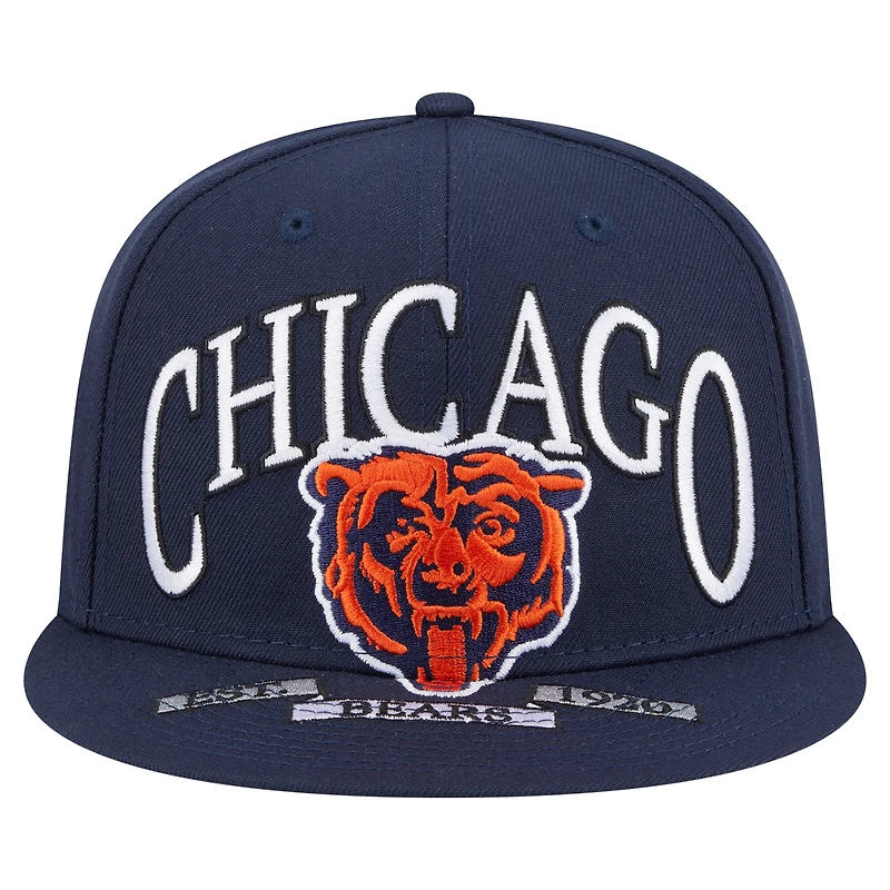 Men's New Era Navy Chicago Bears Bear Oversized 59FIFTY Fitted Hat
