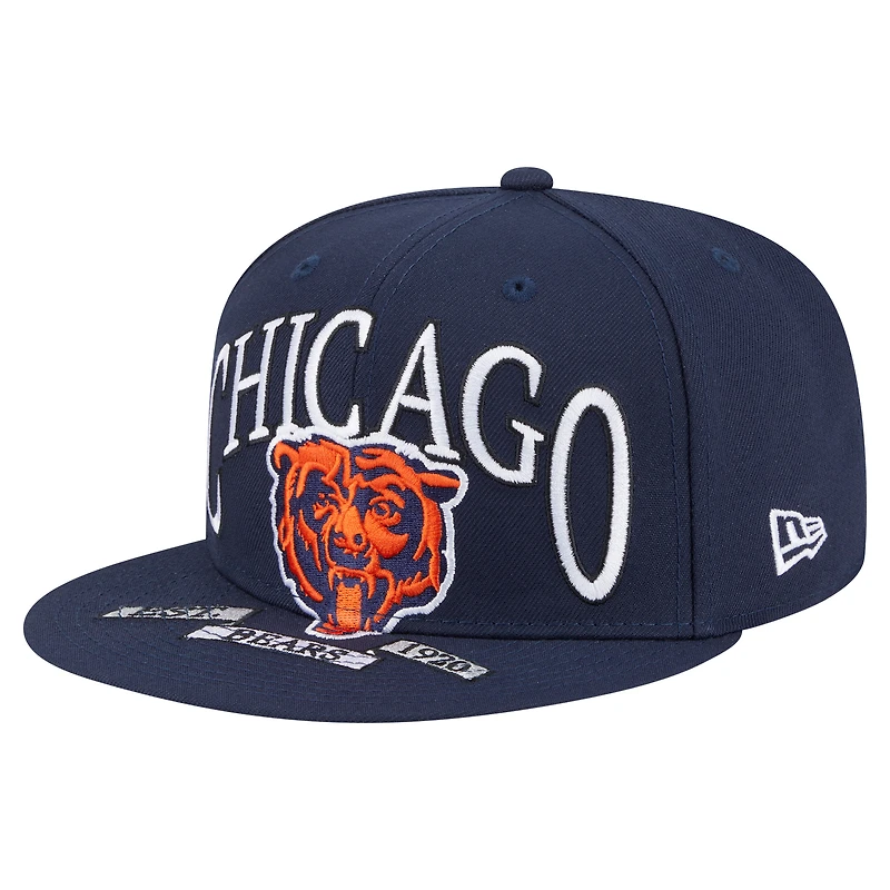 Men's New Era Navy Chicago Bears Bear Oversized 59FIFTY Fitted Hat