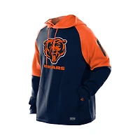 Sweat à capuche raglan bleu marine pour homme New Era des Chicago Bears