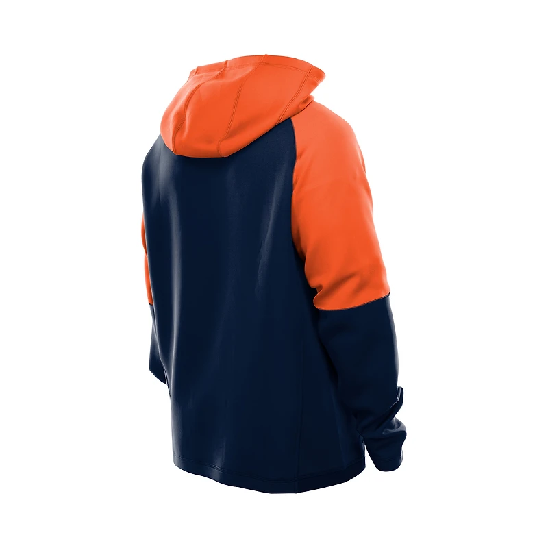 Sweat à capuche raglan bleu marine pour homme New Era des Chicago Bears