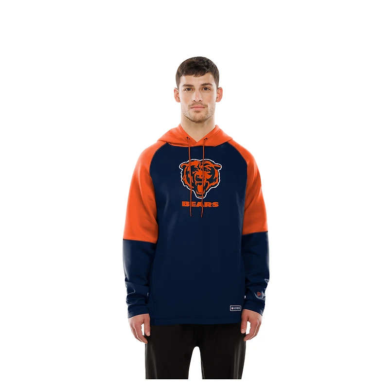 Sweat à capuche raglan bleu marine pour homme New Era des Chicago Bears