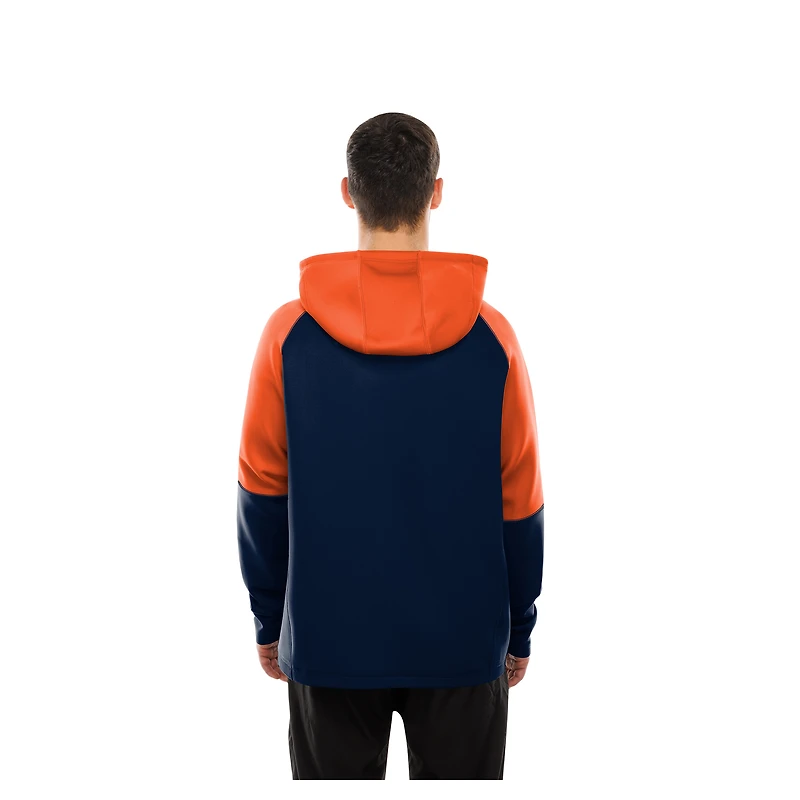 Sweat à capuche raglan bleu marine pour homme New Era des Chicago Bears