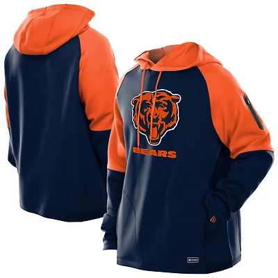 Sweat à capuche raglan bleu marine pour homme New Era des Chicago Bears