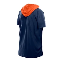 T-shirt à capuche et manches courtes raglan bleu marine pour homme New Era Chicago Bears Combine Authentic