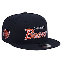 Men's New Era  Navy Chicago Bears Core Team Script 9FIFTY Snapback Hat
