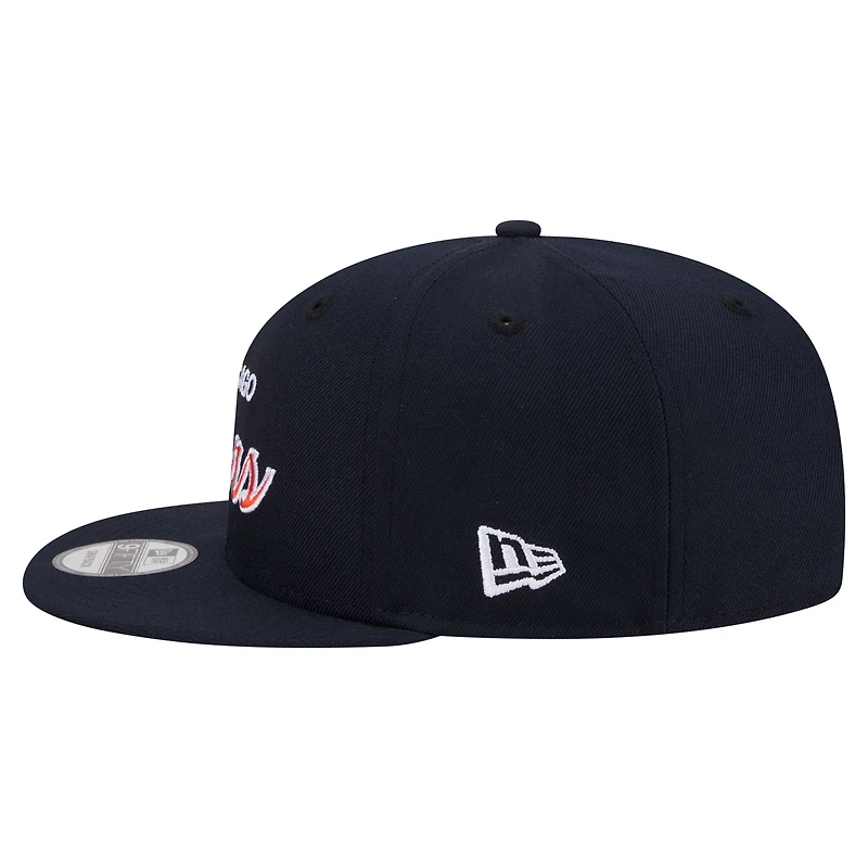 Men's New Era Navy Chicago Bears Core Team Script 9FIFTY Snapback Hat