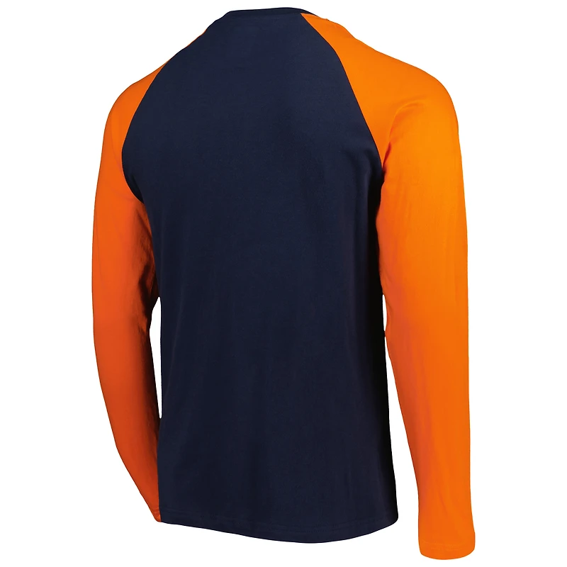 T-shirt à manches longues raglan pour homme New Era bleu marine des Chicago Bears Current