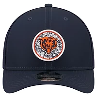 Casquette trucker ajustable New Era 9FORTY M-Crown pour homme, bleu marine, motif floral Chicago Bears
