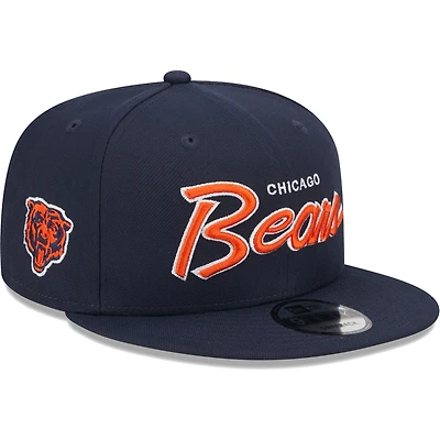 Casquette snapback 9FIFTY pour homme avec inscription principale des Chicago Bears New Era bleu marine