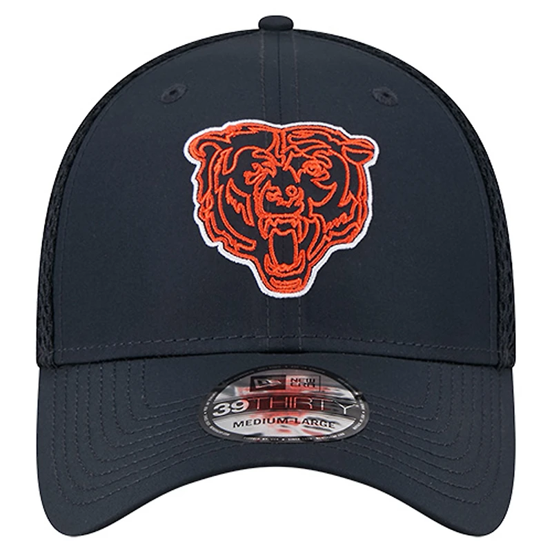 Casquette New Era 39THIRTY Flex bleu marine pour homme, Chicago Bears