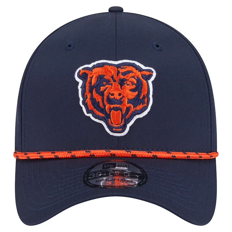 Casquette perforée 39THIRTY Flex bleu marine des Chicago Bears pour homme de New Era