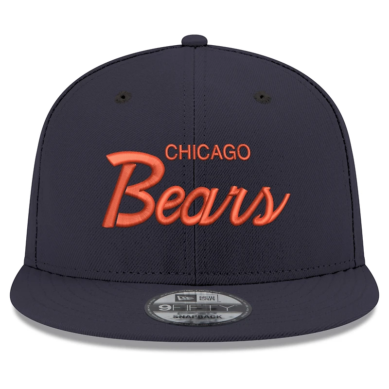 Casquette snapback 9FIFTY bleu marine New Era pour homme, motif Chicago Bears