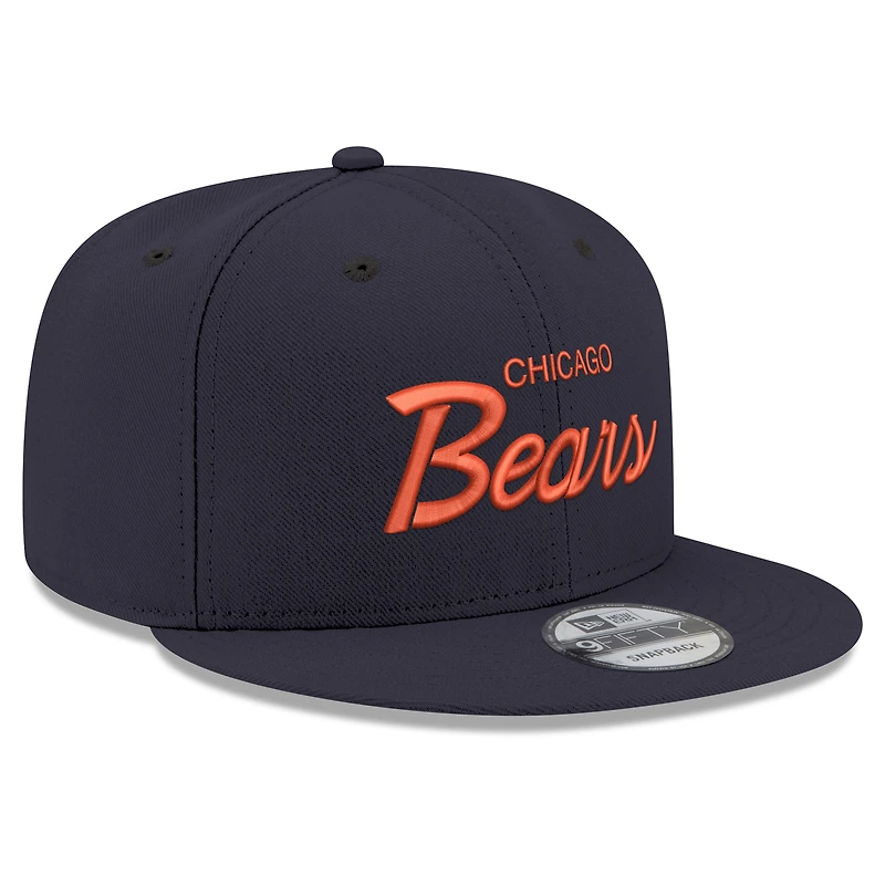 Casquette snapback 9FIFTY bleu marine New Era pour homme, motif Chicago Bears