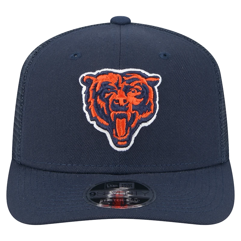 Casquette ajustable extensible à boutons-pression New Era bleu marine Chicago Bears Team Collection 9SEVENTY pour homme