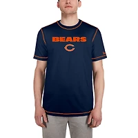 Men's New Era  Navy Chicago Bears Third Down Puff Print T-Shirt