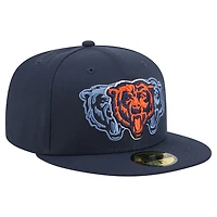 Casquette ajustée New Era bleu marine Chicago Bears Tri-Hit 59FIFTY pour homme
