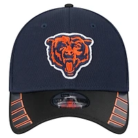 Casquette New Era bleu marine Chicago Bears Visor Hit 39THIRTY Flex pour homme