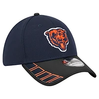 Casquette New Era bleu marine Chicago Bears Visor Hit 39THIRTY Flex pour homme