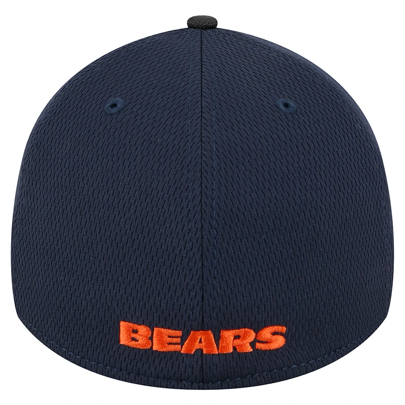 Casquette New Era bleu marine Chicago Bears Visor Hit 39THIRTY Flex pour homme