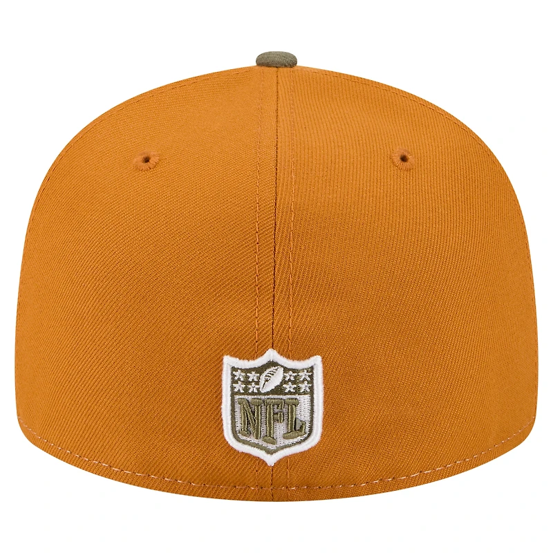 Men's New Era Olive/Brown Chicago Bears Two-Tone Color Pack Split Panel 59FIFTY Fitted Hat