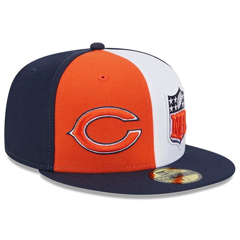 Casquette ajustée 59FIFTY Sideline Chicago Bears 2023 New Era pour homme, orange/bleu marine