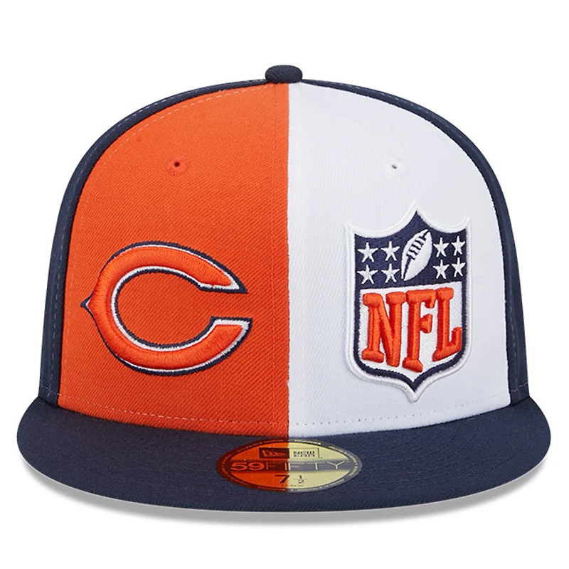 Casquette ajustée 59FIFTY Sideline Chicago Bears 2023 New Era pour homme, orange/bleu marine