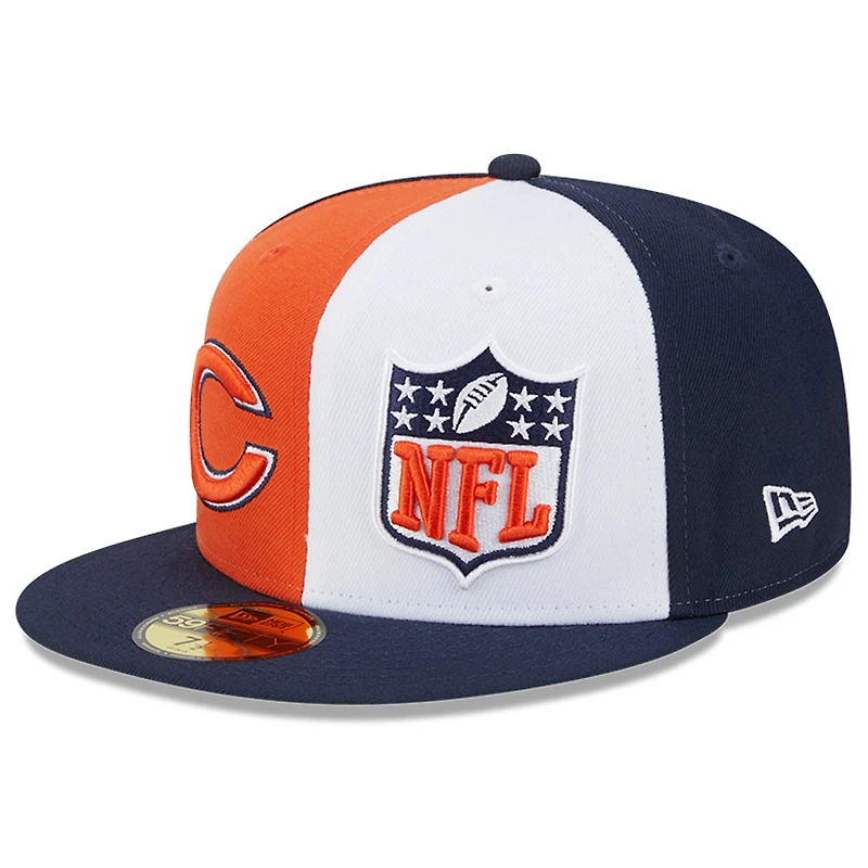 Casquette ajustée 59FIFTY Sideline Chicago Bears 2023 New Era pour homme, orange/bleu marine