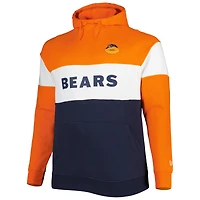 Sweat à capuche raglan en molleton Big & Tall Throwback Chicago Bears New Era orange/bleu marine pour homme