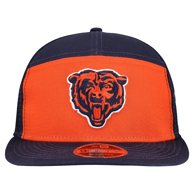 Men's New Era Orange/Navy Chicago Bears Outdoor Split Panel 9FIFTY Snapback Hat