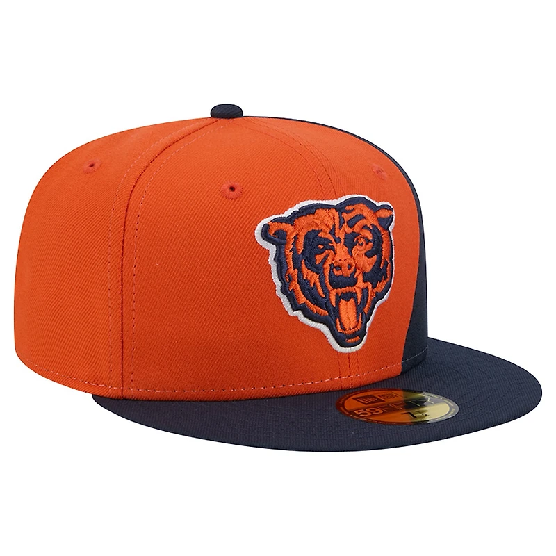 Casquette ajustée New Era Shock 59FIFTY orange/marine pour homme