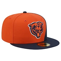 Casquette ajustée New Era Shock 59FIFTY orange/marine pour homme