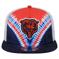 Men's New Era Orange/Navy Chicago Bears Throwback Dye Golfer Snapback Hat