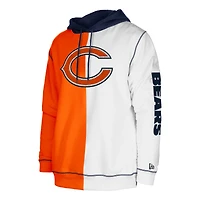 Sweat à capuche raglan Third Down Split Chicago Bears New Era orange/blanc pour homme