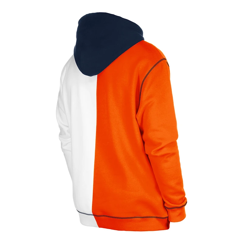 Sweat à capuche raglan Third Down Split Chicago Bears New Era orange/blanc pour homme