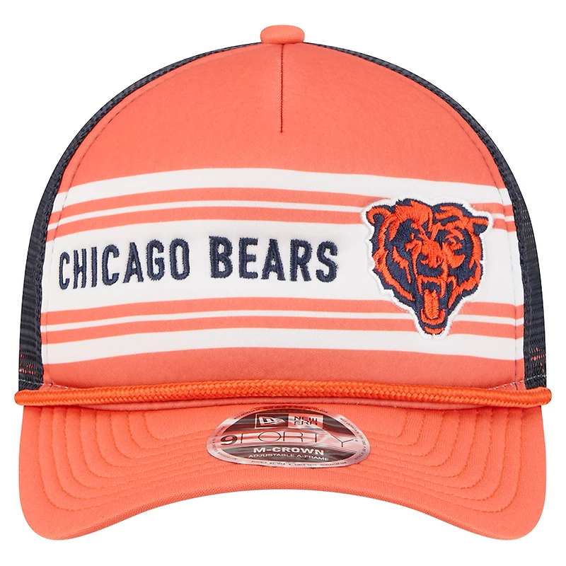 Casquette ajustable 9FORTY orange New Era pour homme, motif Bear Linear A-Frame des Chicago Bears