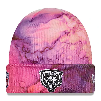Bonnet en tricot Crucial Catch Chicago Bears 2022 NFL New Era pour homme, rose