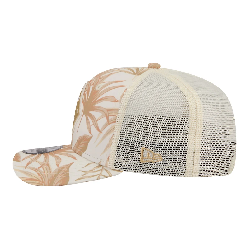 Men's New Era  Tan Chicago Bears Tonal Palm COOLERA 9SEVENTY Adjustable Trucker Hat