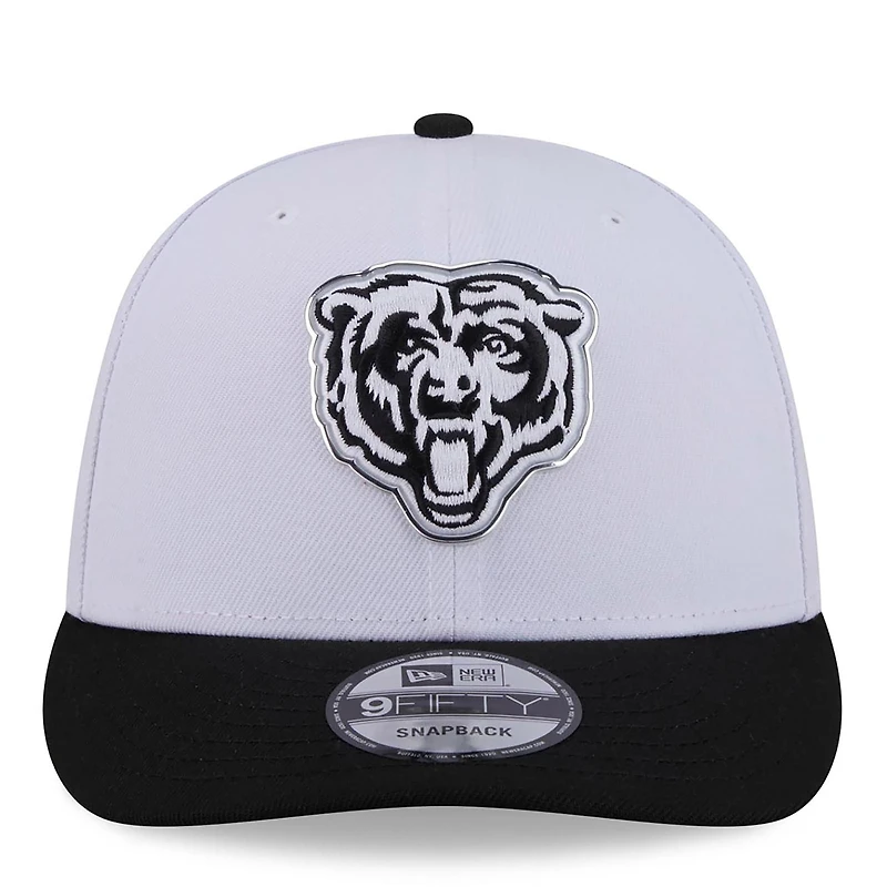 Men's New Era White/Black Chicago Bears 2026 NFL Draft Pre-Curved 9FIFTY Snapback Hat