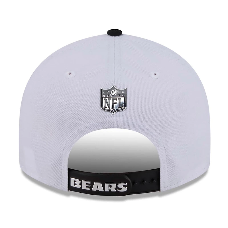 Men's New Era White/Black Chicago Bears 2026 NFL Draft Pre-Curved 9FIFTY Snapback Hat