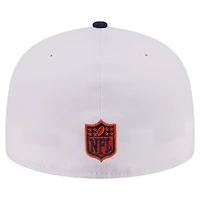Men's New Era White/Navy Chicago Bears Retro Swoop 59FIFTY Fitted Hat