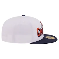 Men's New Era White/Navy Chicago Bears Retro Swoop 59FIFTY Fitted Hat