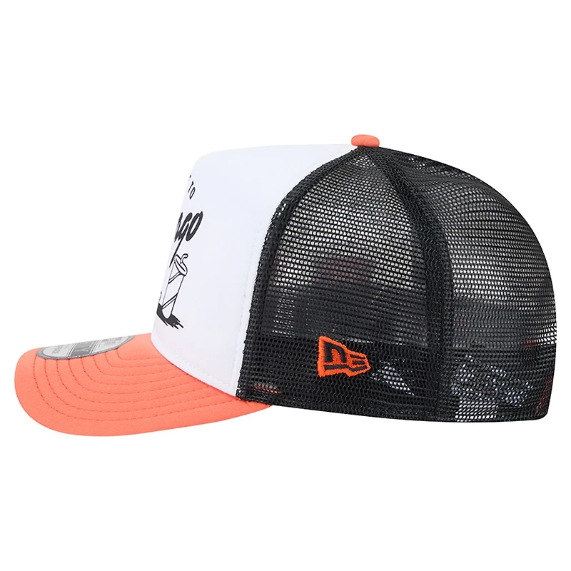 Men's New Era White/Orange Chicago Bears Foodie 9FIFTY A-Frame Trucker Snapback Hat
