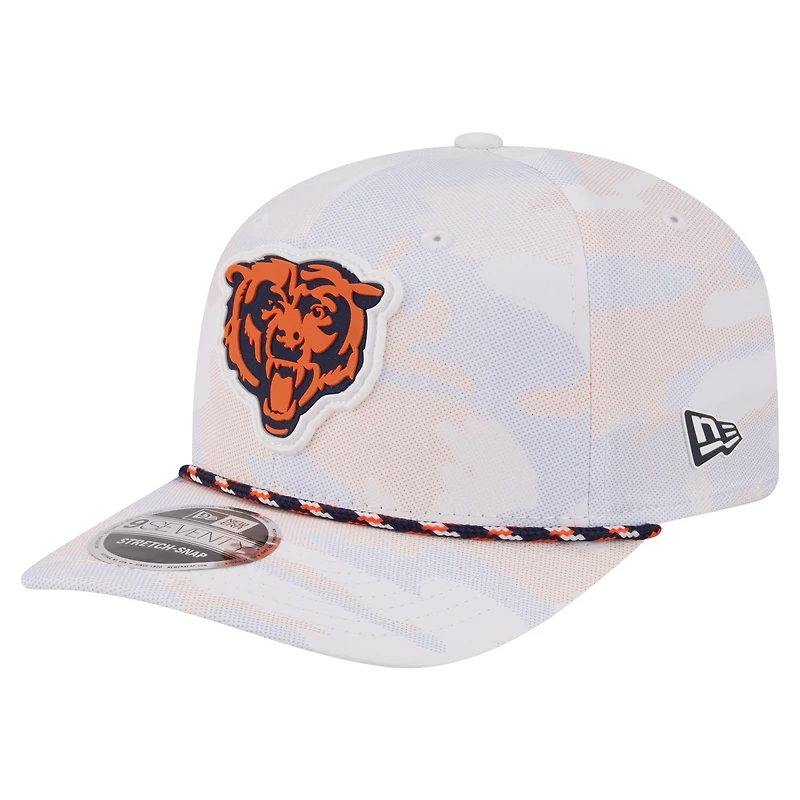 Casquette ajustable New Era blanche Chicago Bears Camo Rope 9SEVENTY pour homme