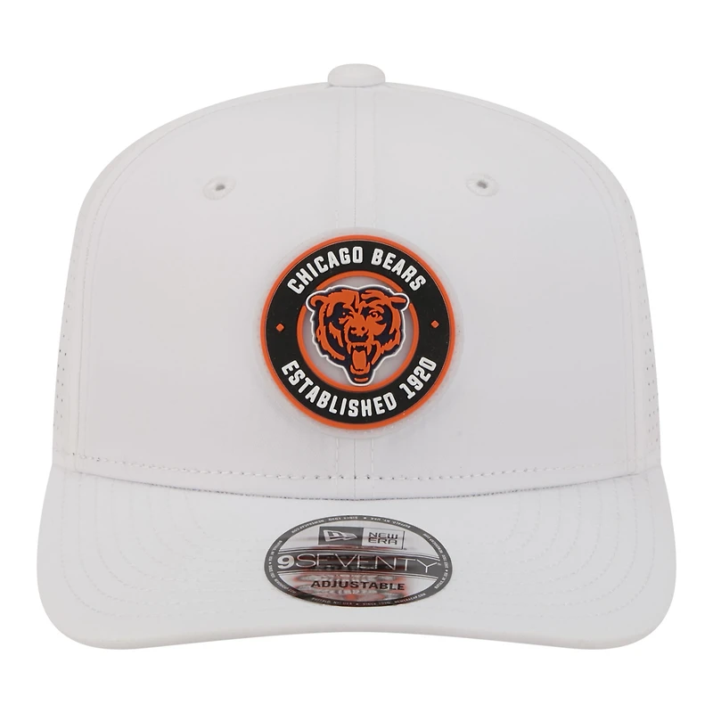 Men's New Era  White Chicago Bears COOLERA 9SEVENTY Adjustable Hat