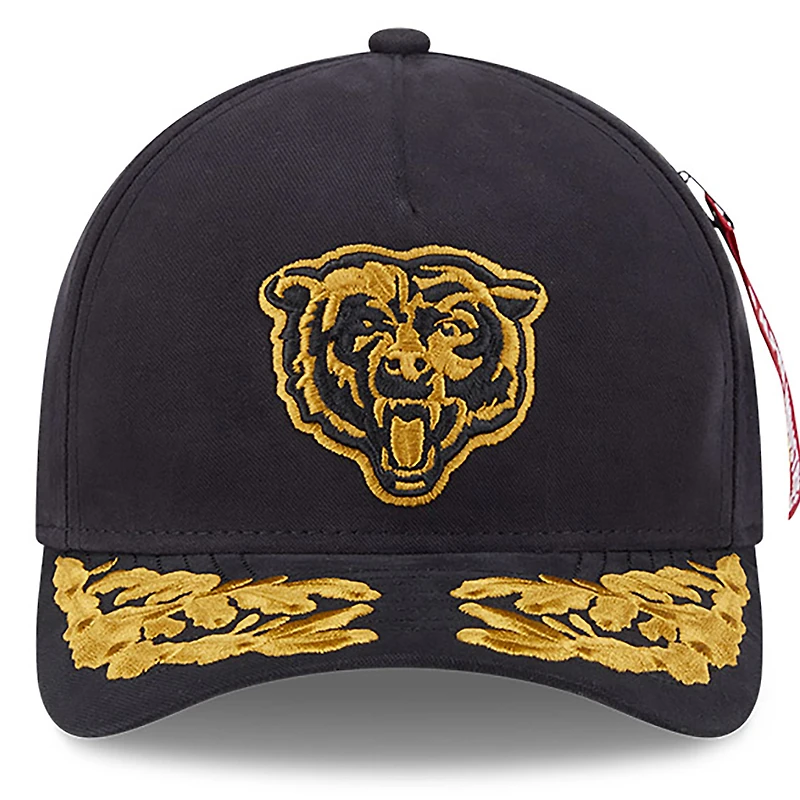 Men's New Era x Alpha Industries  Black Chicago Bears A-Frame 9FORTY Adjustable Hat