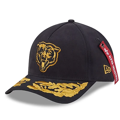 Men's New Era x Alpha Industries  Black Chicago Bears A-Frame 9FORTY Adjustable Hat