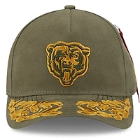 Men's New Era x Alpha Industries  Olive Chicago Bears A-Frame 9FORTY Adjustable Hat